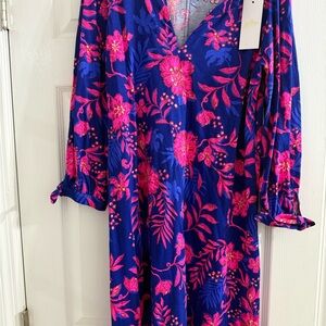Lilly Pulitzer Cath Dress in Blue Never Ending Summer. Size L. NWT